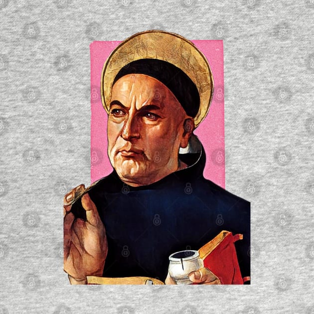 Italian priest Thomas Aquinas illustration by Litstoy 